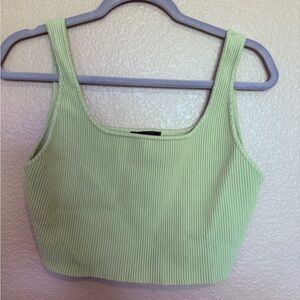 House of Harlow 1960 Light Green Ribbed Tank Top